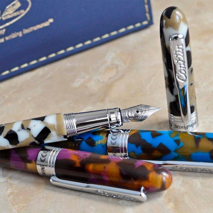 Conklin Minigraph Fountain Pen White Satin — barrel detail
