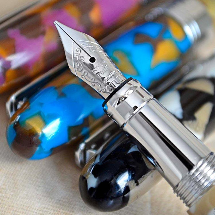 Conklin Minigraph Fountain Pen White Satin — engraving example