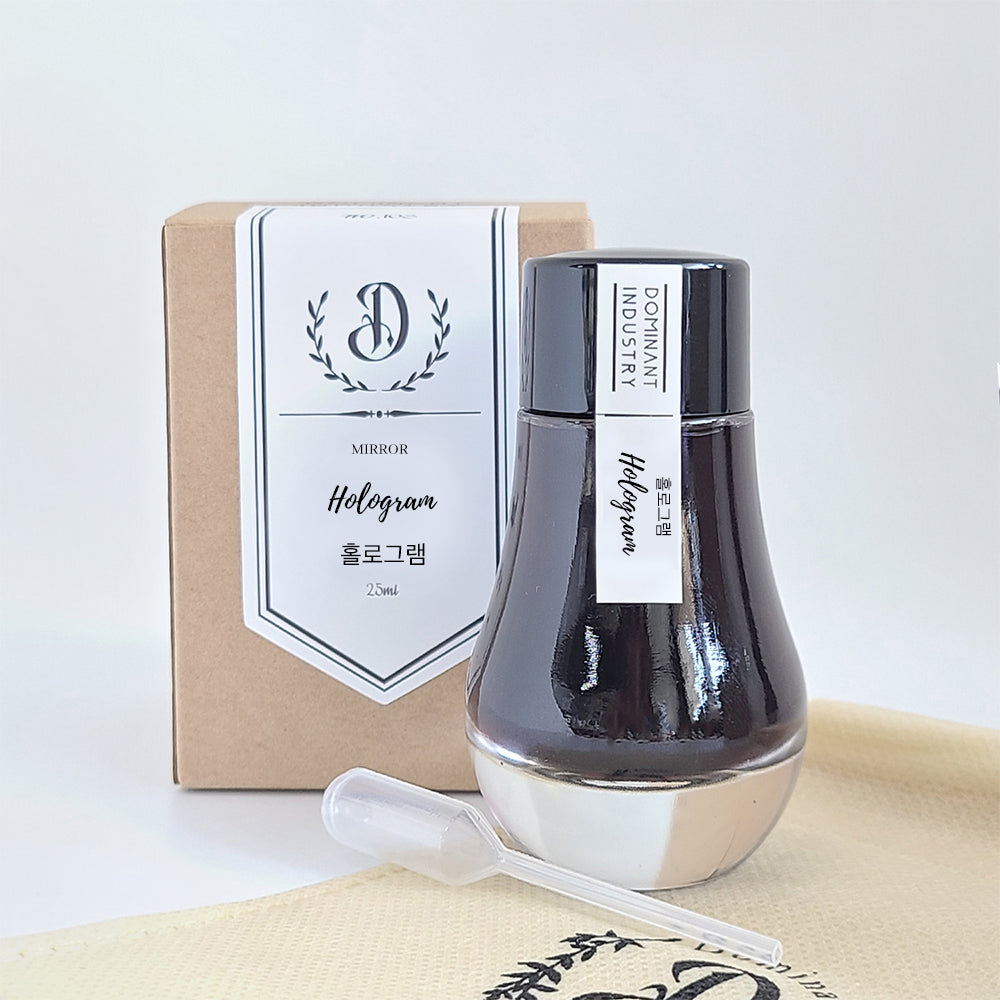 Dominant Industry Mirror 25ml Ink Bottle (for Dip Pen)-Hologram — with pen