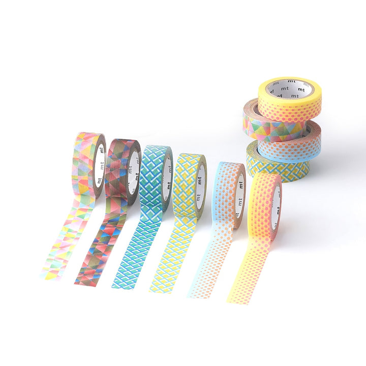 (DC) MT Deco Washi Tape Polygon Gradation Deep — applied on surface