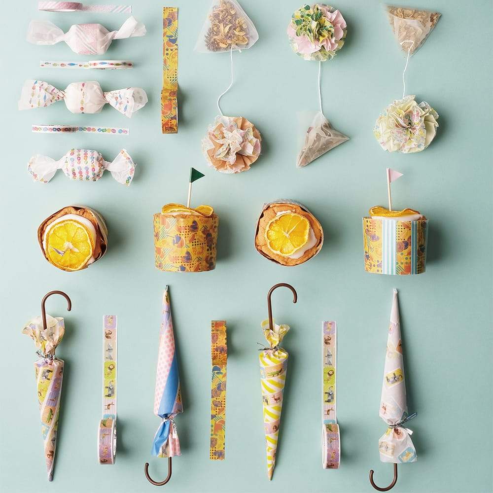 MT EX Washi Tape Pink  - Flower Stripe — colour swatch