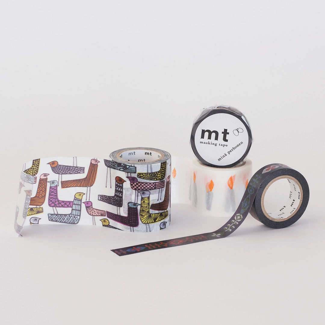 MT x Mina Perhonen Washi Tape - Petal Flame — with packaging