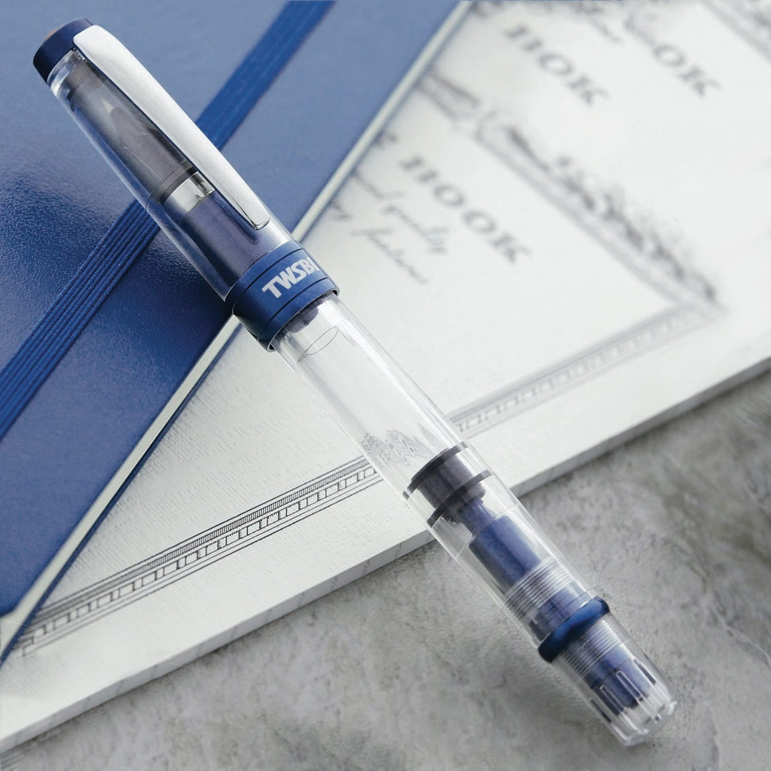 TWSBI Diamond 580 AL R  Fountain Pen - Navy Blue — flat lay