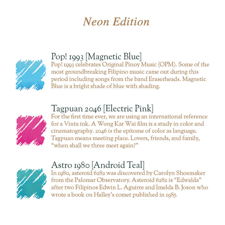 Vinta Inks Neon Collection Set of 3 — bottle at angle