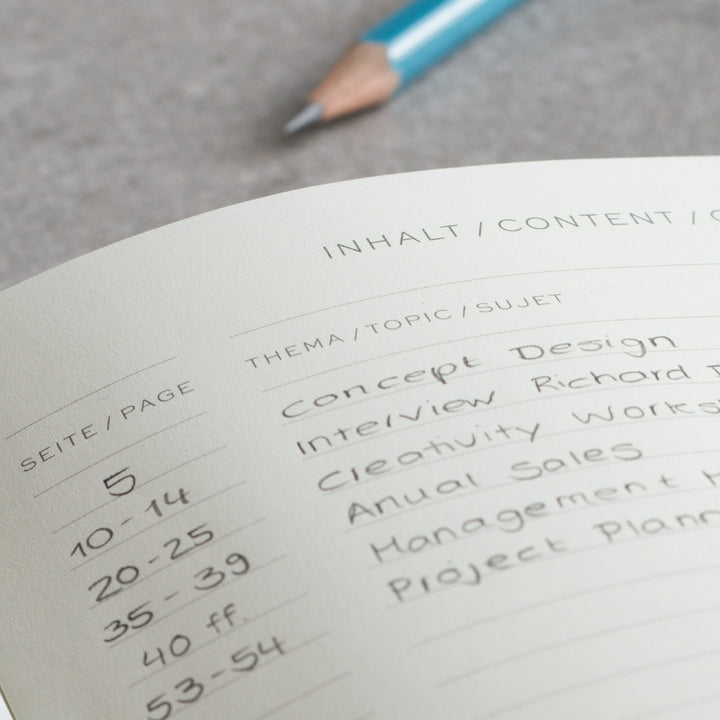 Leuchtturm1917 A5 Medium Hardcover Notebook - Ruled / Stone Blue — spine view