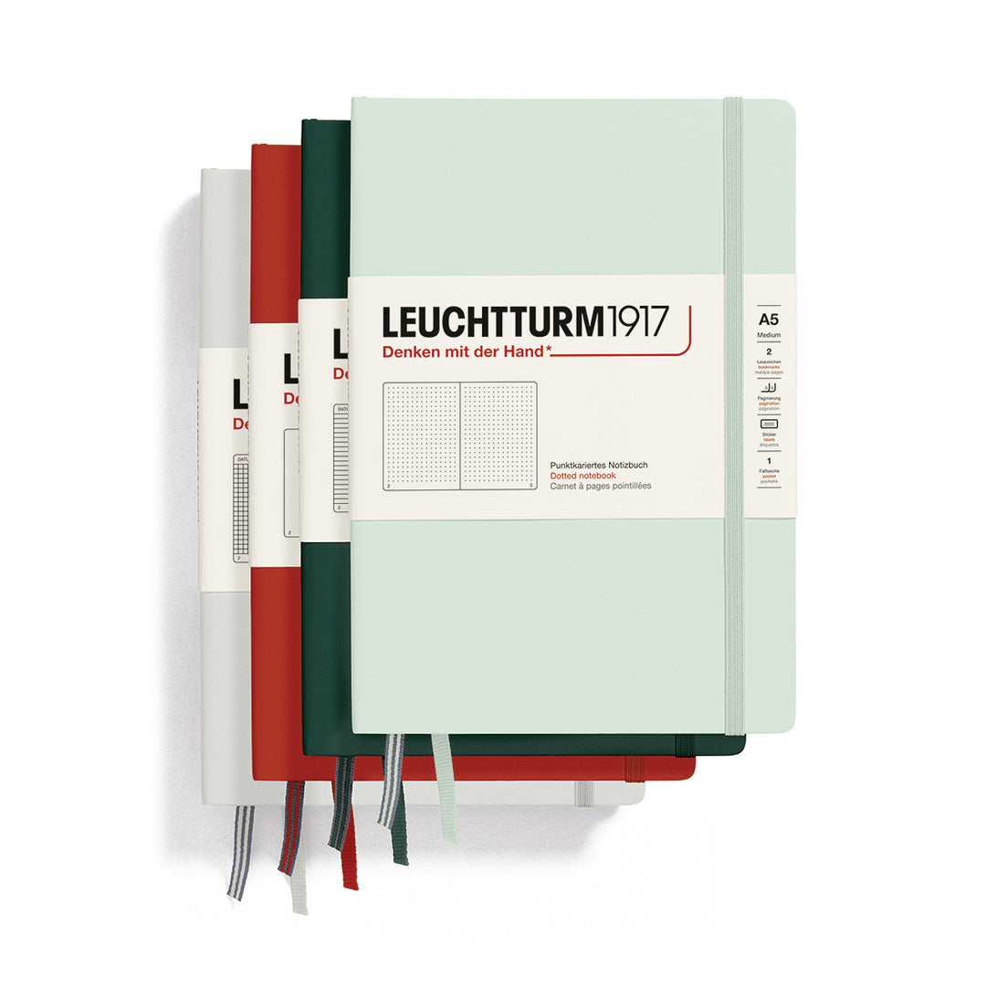 Leuchtturm1917 Natural Colours A5 Medium Hardcover Notebook - Mint Green — flat lay