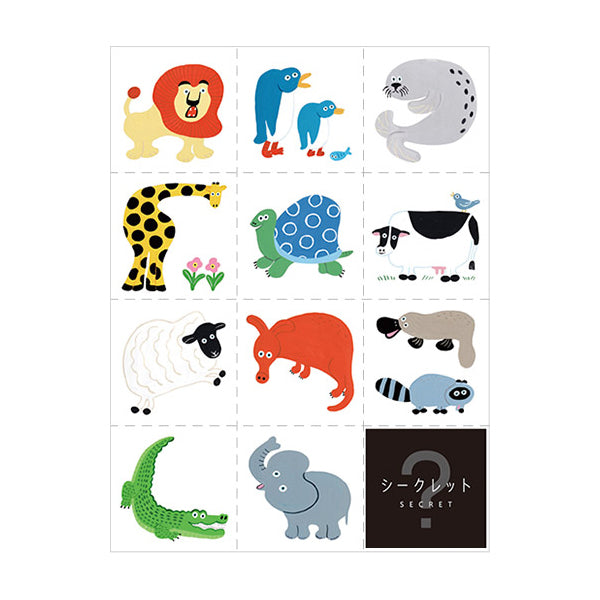 Hitotoki Large Size Sticker Zoo — front view