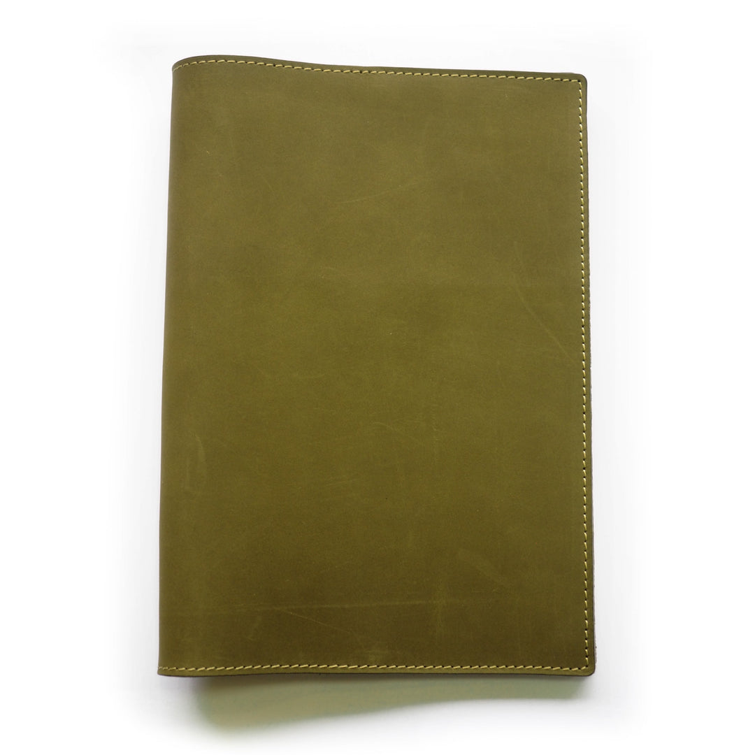 Luxo Notebook Leather Cover A5 — flat lay