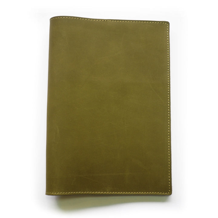Luxo Notebook Leather Cover A5 — flat lay