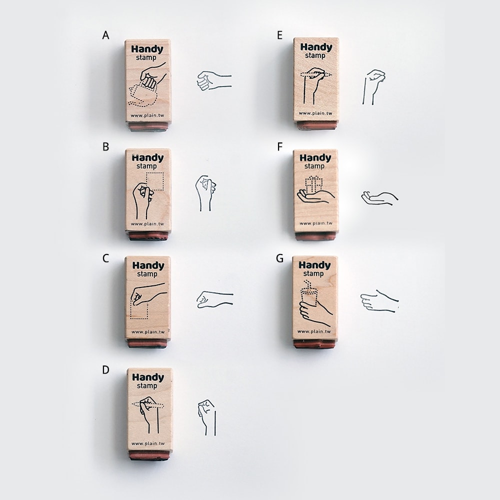 Plain Stationery Handy Stamp - E — with packaging