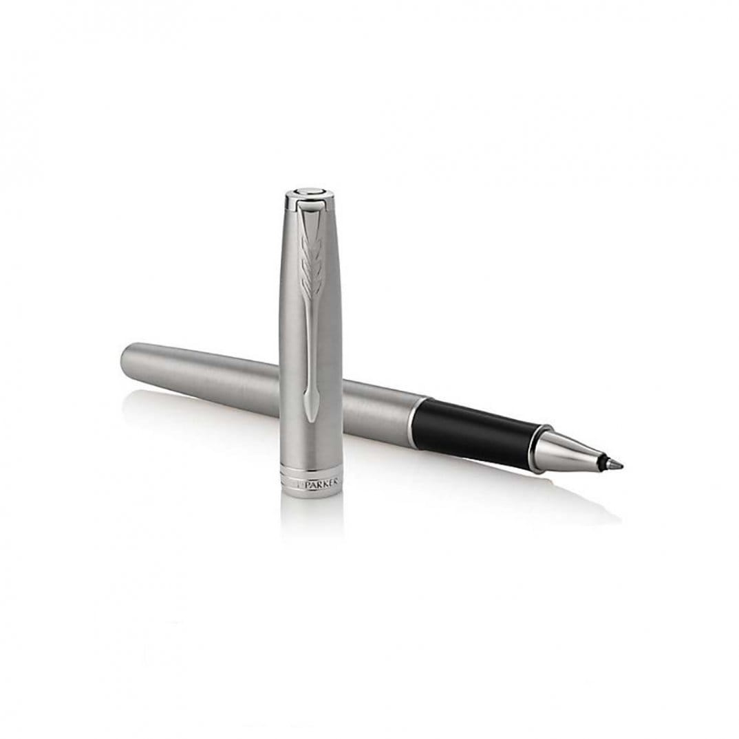 Parker Sonnet Stainless Steel CT Rollerball Pen — writing at an angle