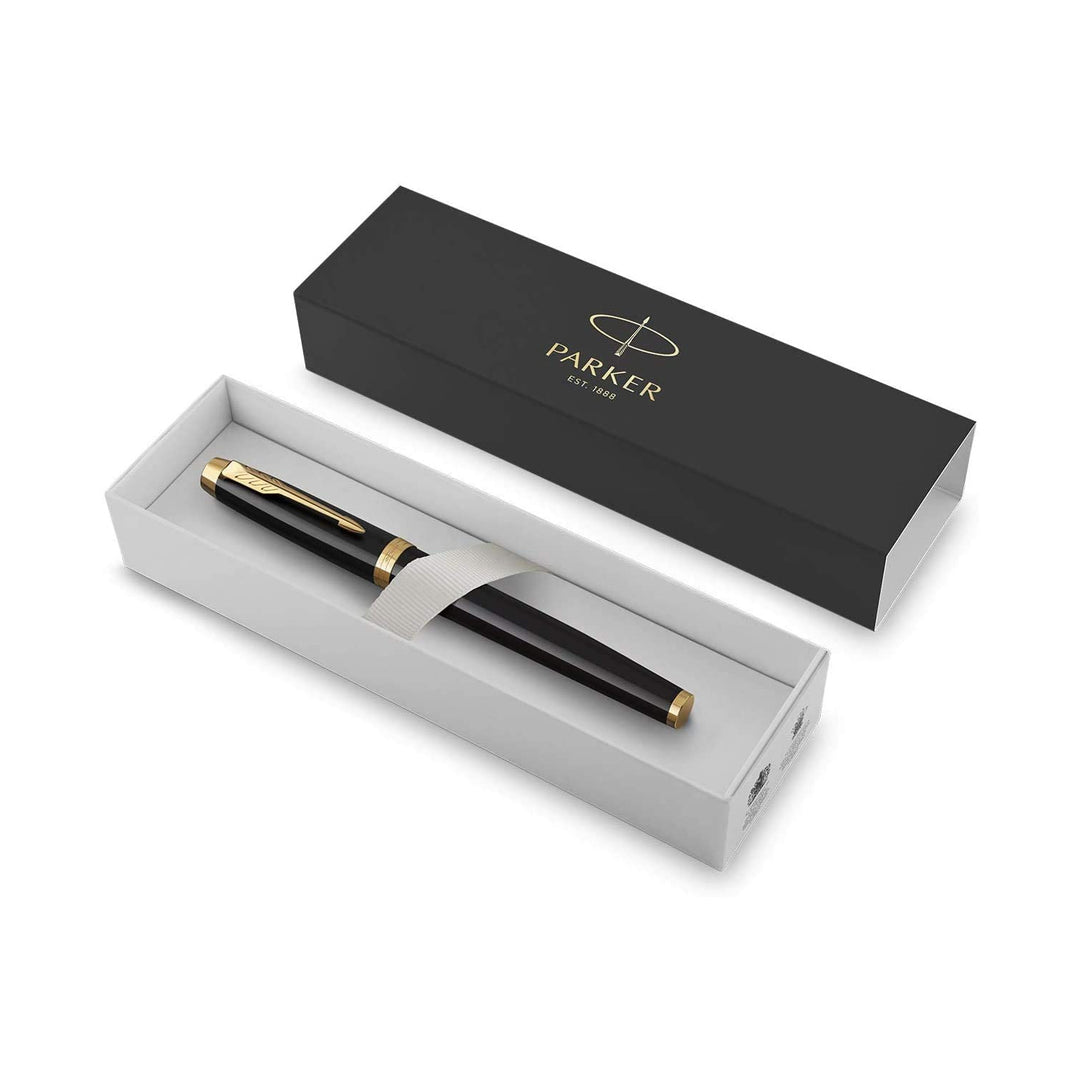 Parker IM Black GT Rollerball Pen — flat lay