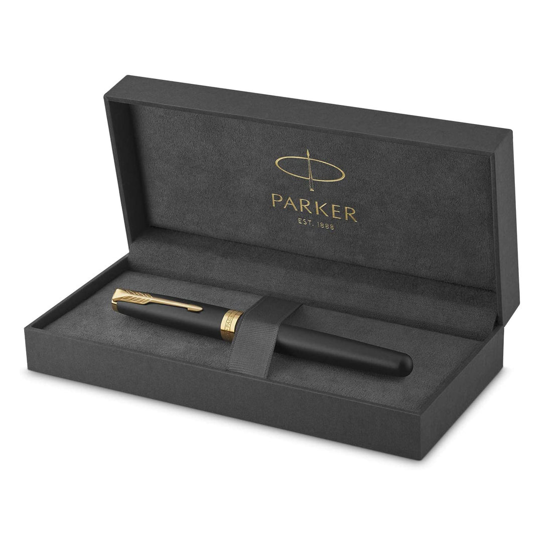 Parker Sonnet Matte Black GT Fountain Pen — with packaging
