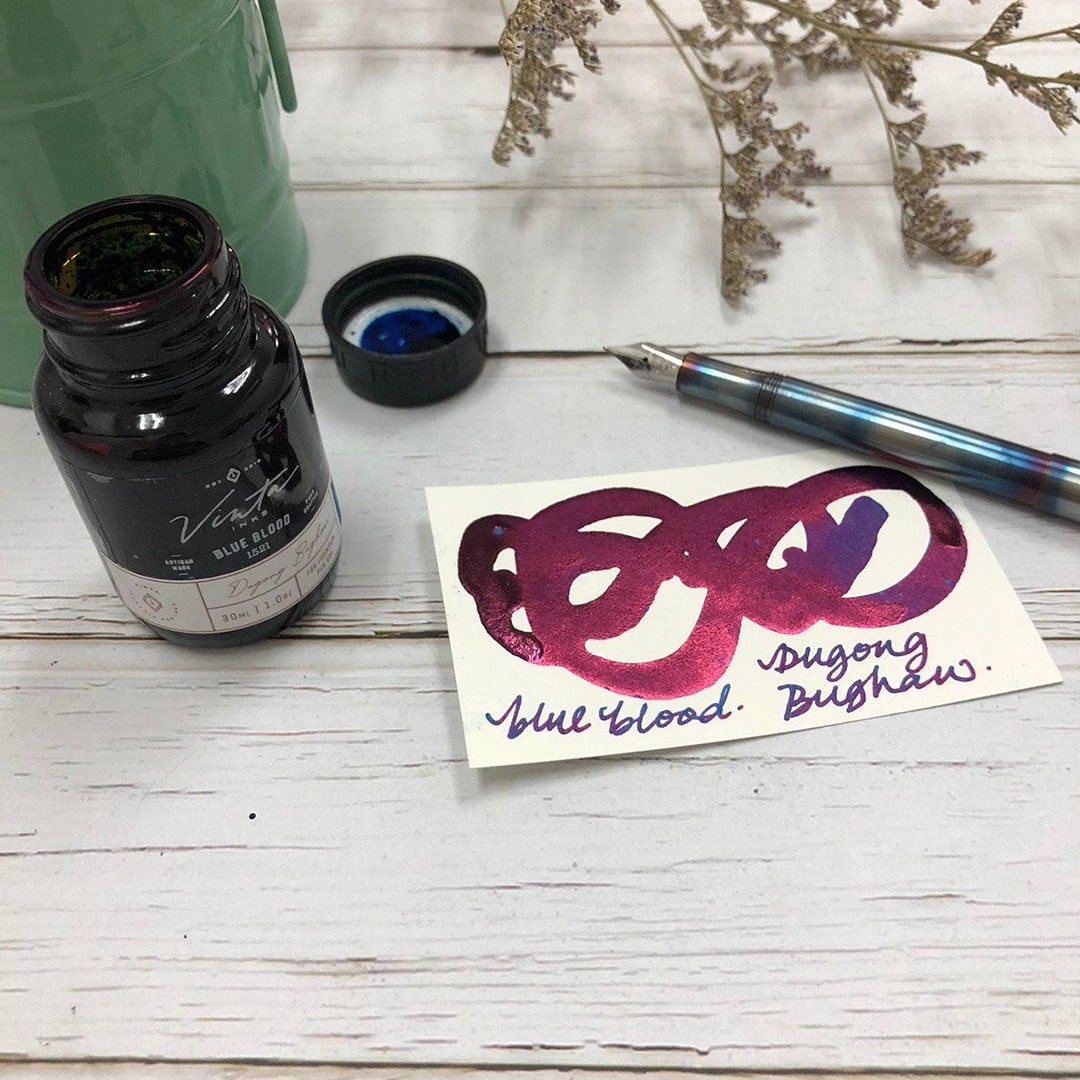 Vinta Inks 30ml Ink Bottle Blue Blood (Dugong Bughaw 1521) — bottle at angle