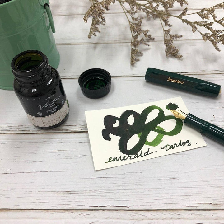 Vinta Inks 30ml Ink Bottle Emerald (Carlos 1960) — bottle at angle