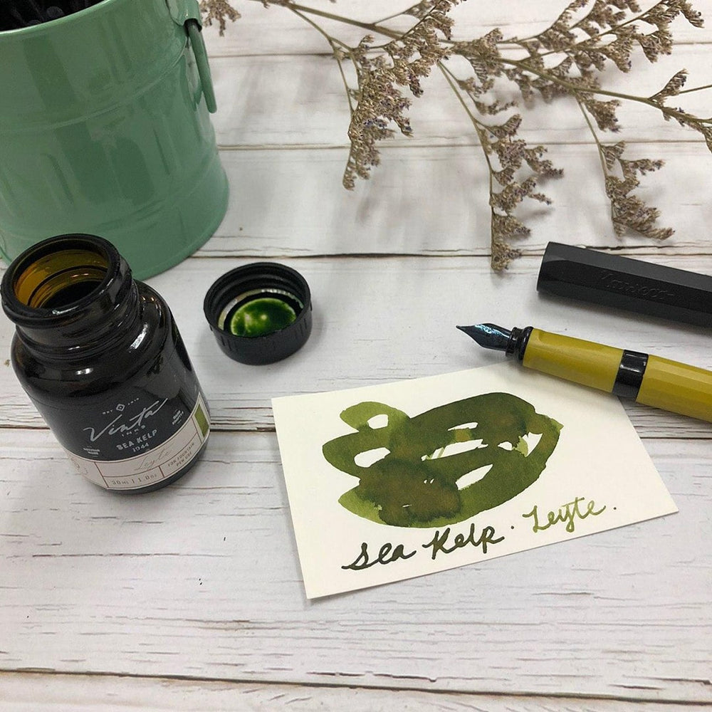 Vinta Inks 30ml Ink Bottle Sea Kelp (Leyte 1944) — bottle at angle
