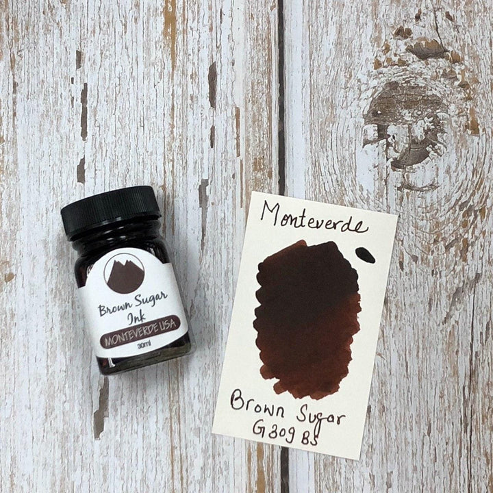 Monteverde 30ml Ink Bottle Brown Sugar — bottle at angle