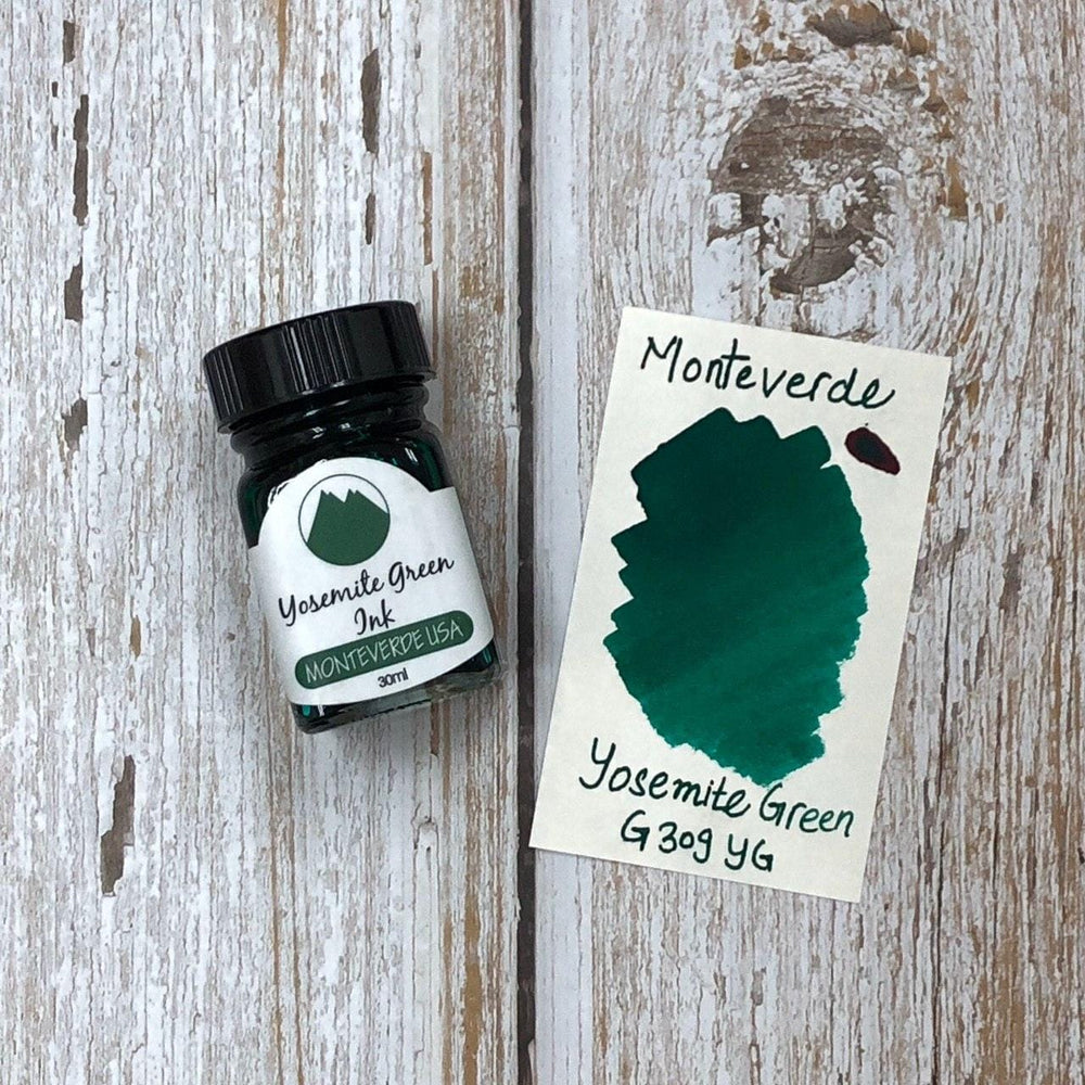 Monteverde 30ml Ink Bottle Yosemite Green — bottle at angle
