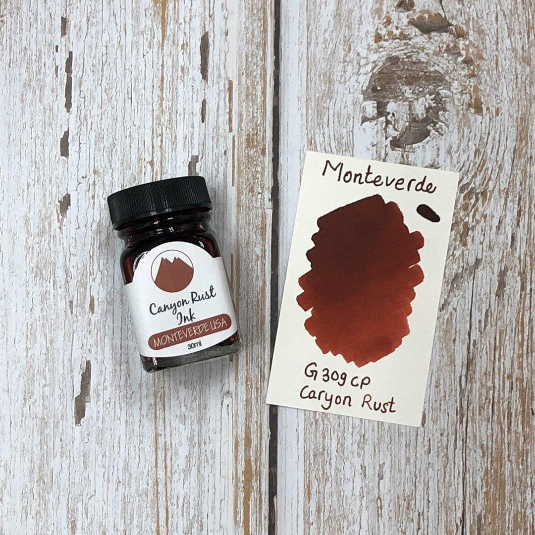Monteverde 30ml Ink Bottle Canyon Rust — bottle at angle