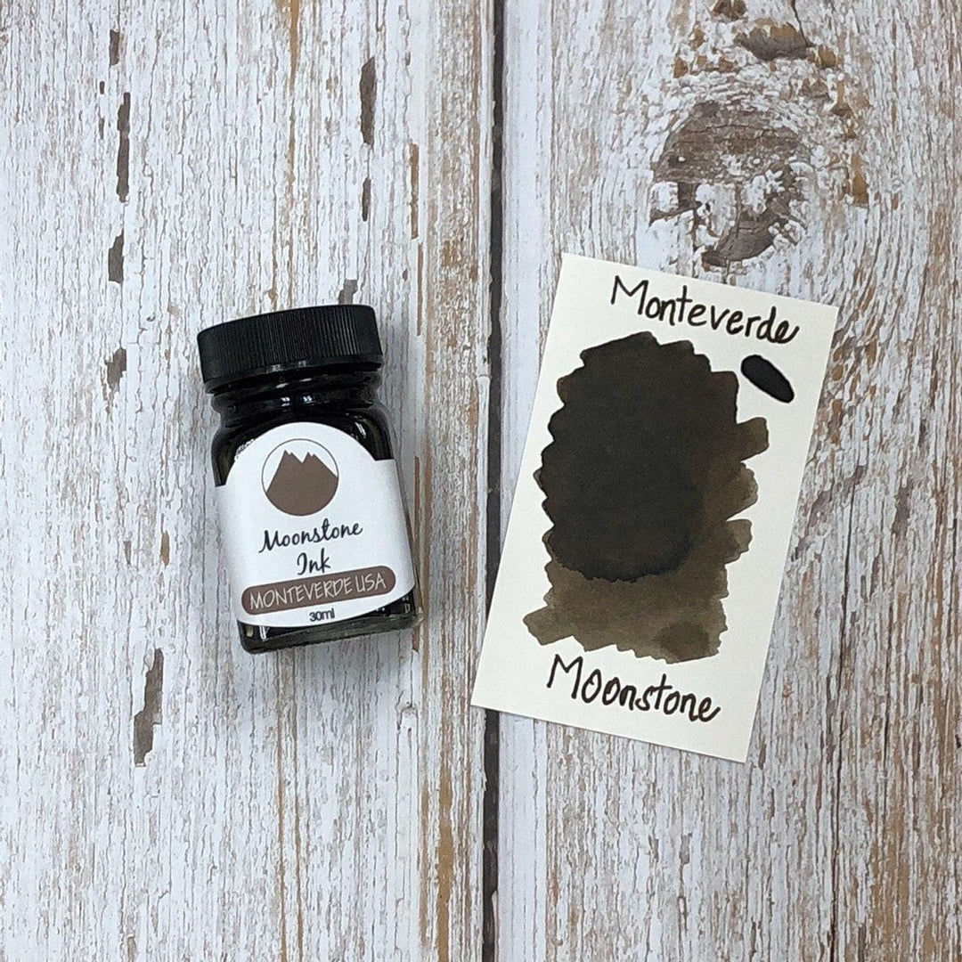 Monteverde 30ml Ink Bottle Moonstone — bottle at angle