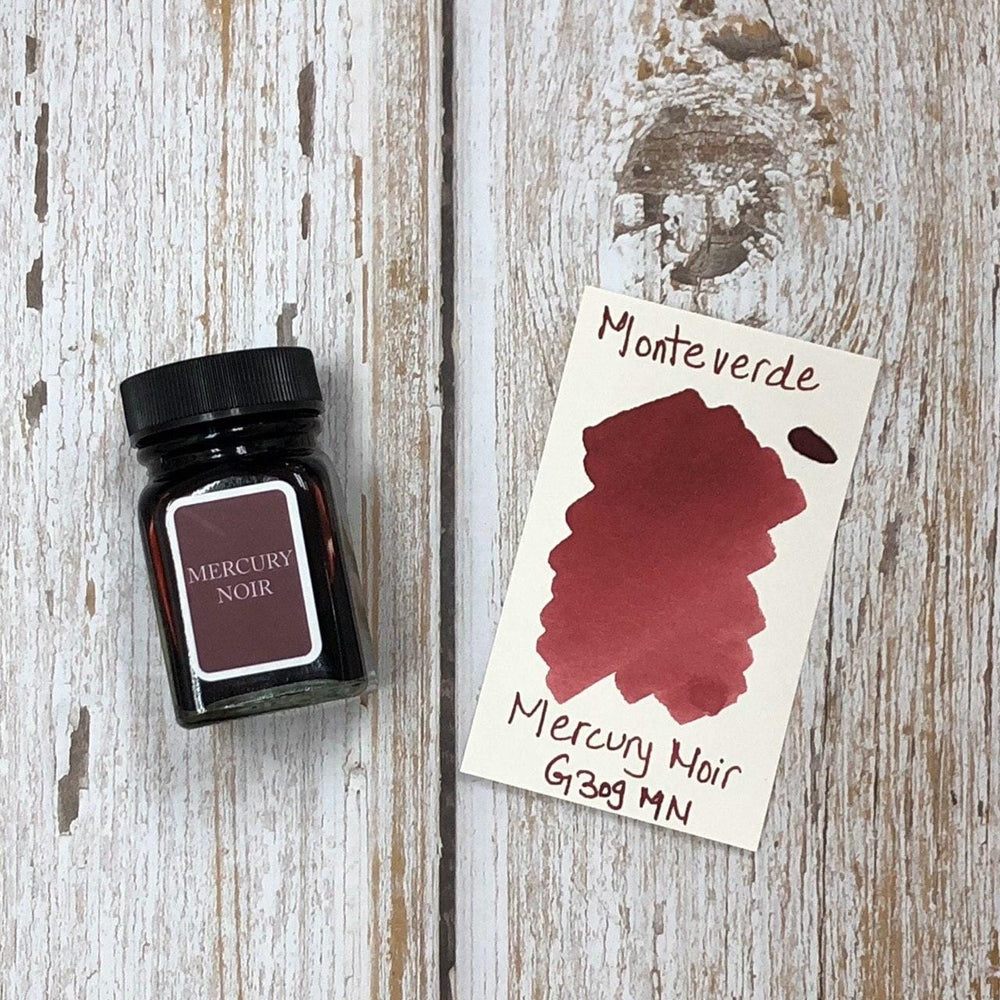 Monteverde 30ml Ink Bottle Mercury-Noir — bottle at angle
