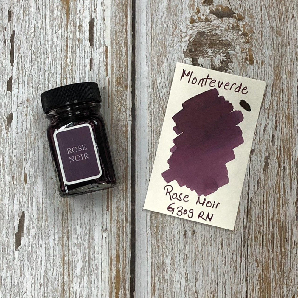 Monteverde 30ml Ink Bottle Rose-Noir — bottle at angle