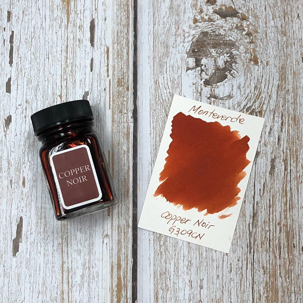 Monteverde 30ml Ink Bottle Copper-Noir — bottle at angle