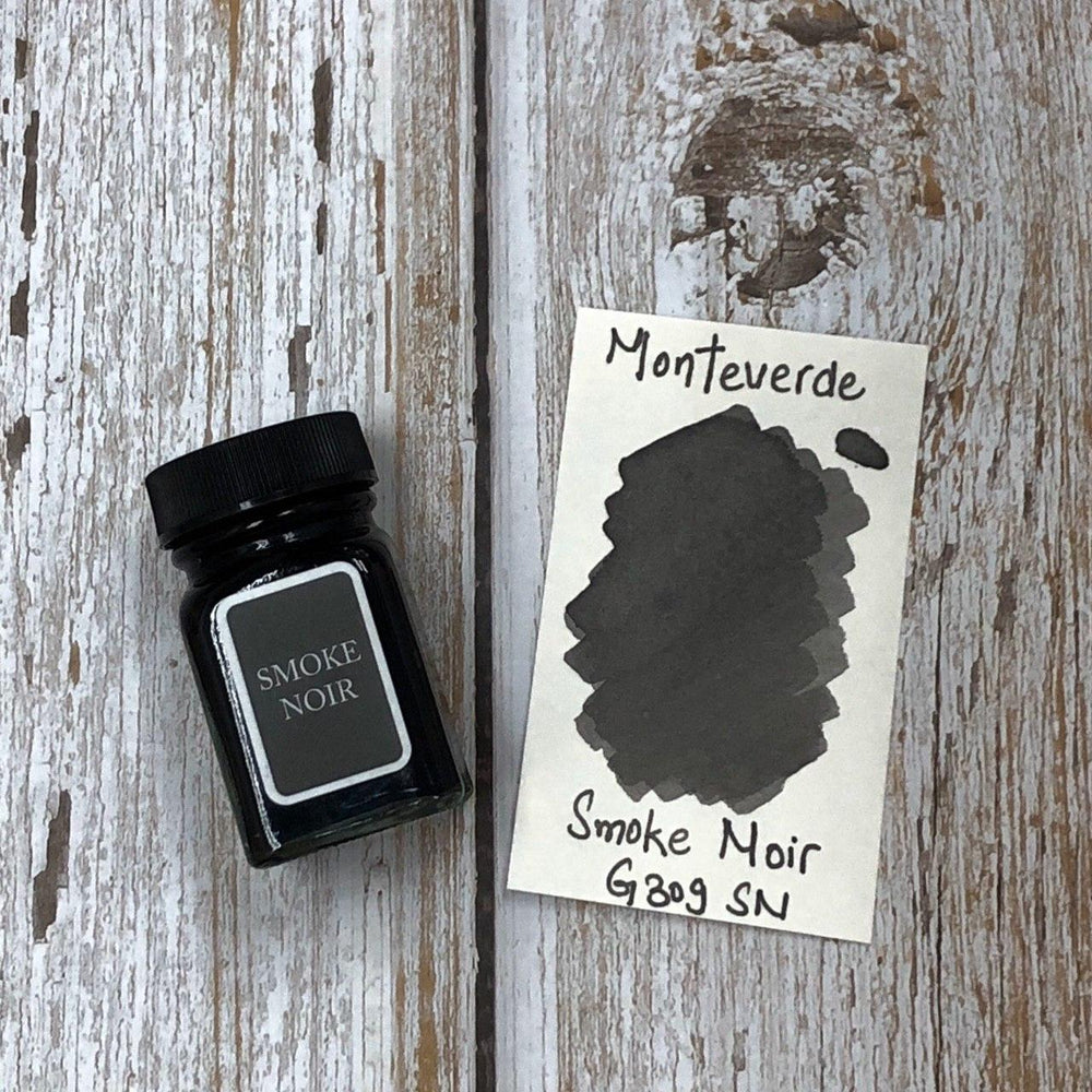 Monteverde 30ml Ink Bottle Smoke-Noir — bottle at angle