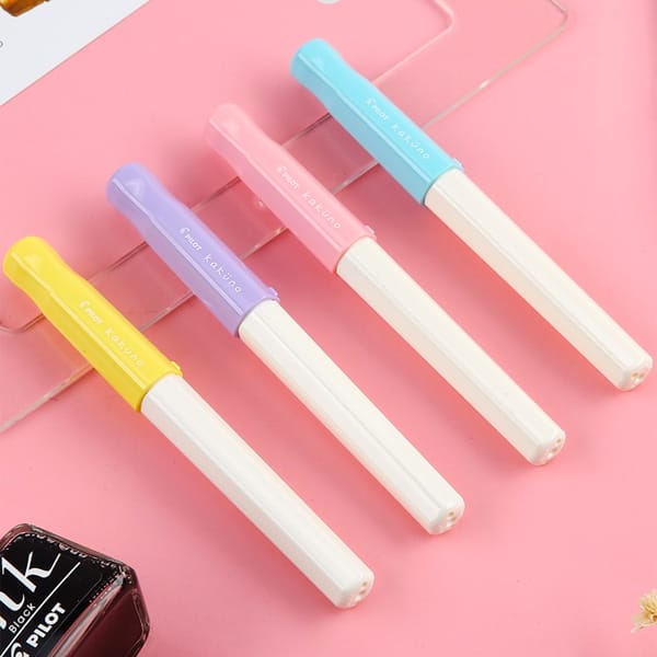 Pilot Kakuno Fountain Pen — uncapped with cap posted