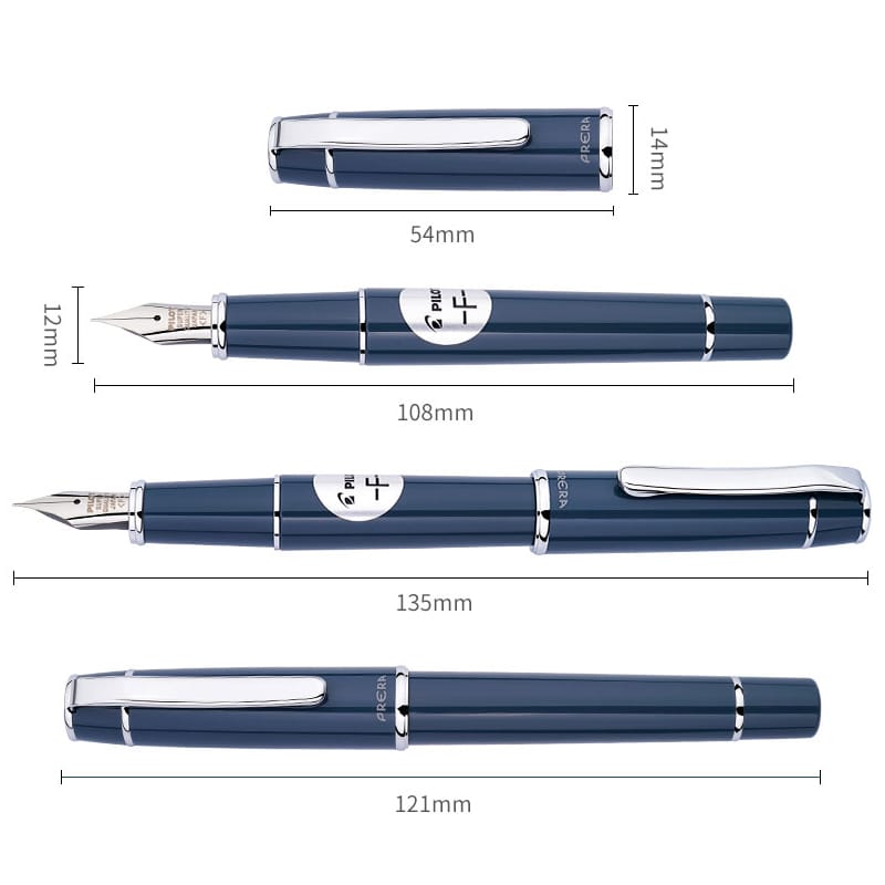 Pilot Prera Fountain Pen Tinted — writing at an angle