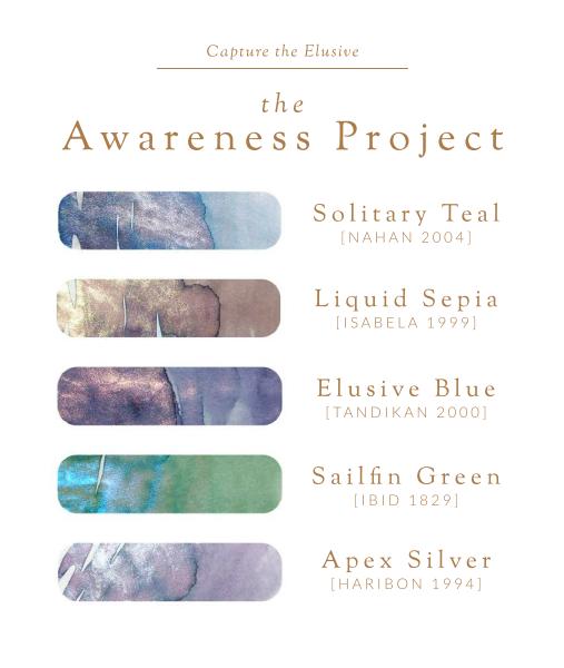 Vinta Inks 30ml Ink Bottle - The Awareness Project - Sailfin Green [Ibid 1829] — with pen