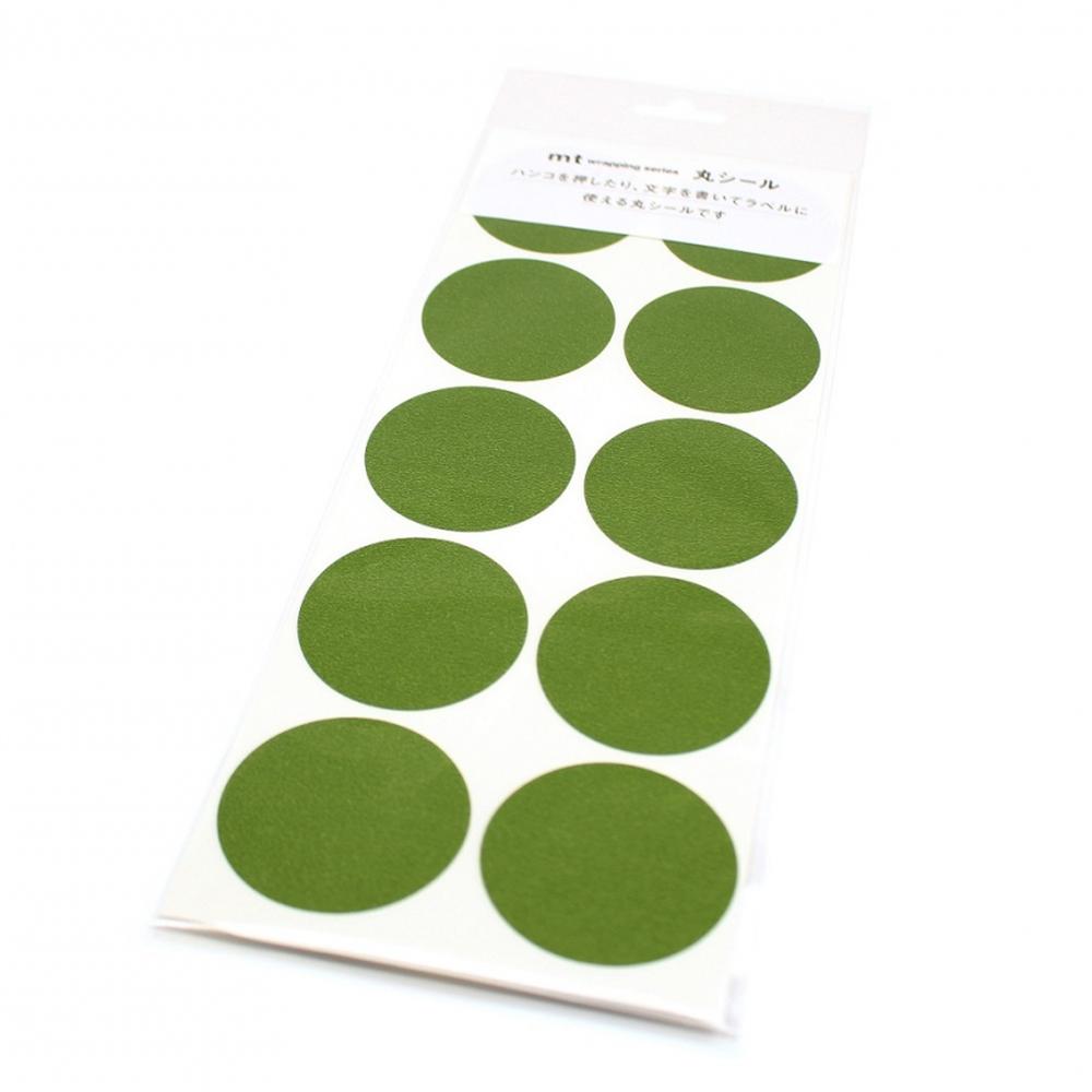 MT Wrapping Series x Round Sticker Matte Olive Green 30m — roll front