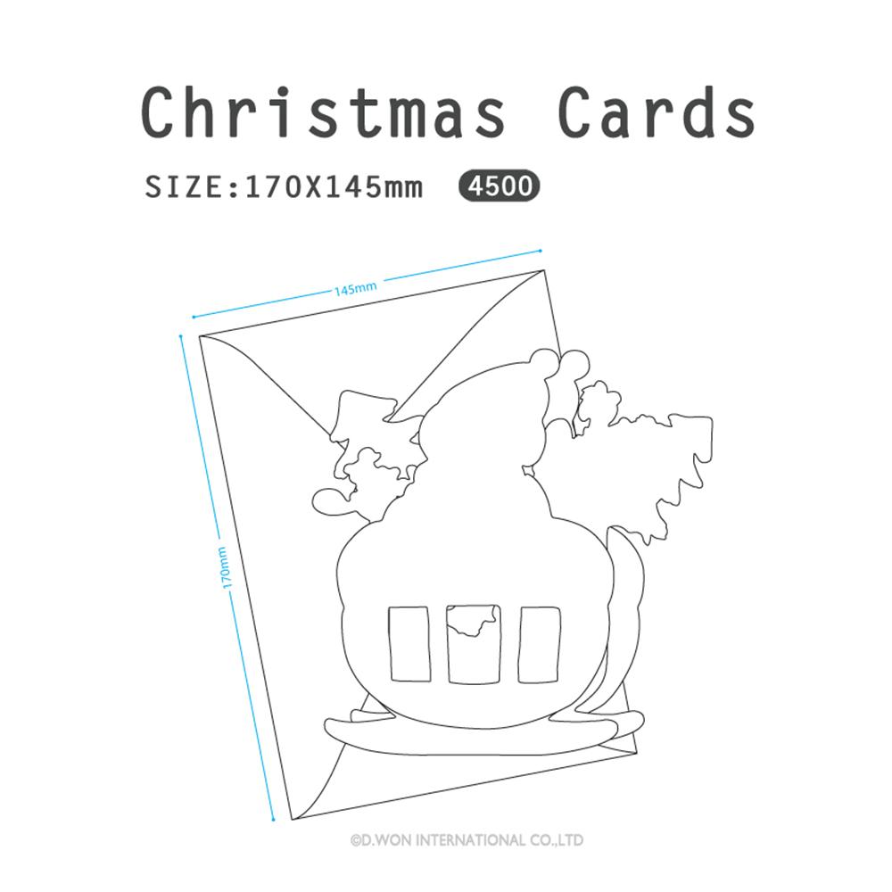 D'Won 3D Christmas Pop-Up Santa On Ski Card — side view