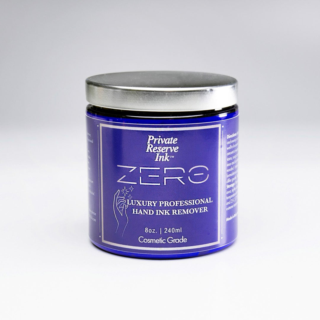 Private Reserve Ink Zero Luxury Professional Hand Ink Remover (Cosmetic Grade) — bottle at angle