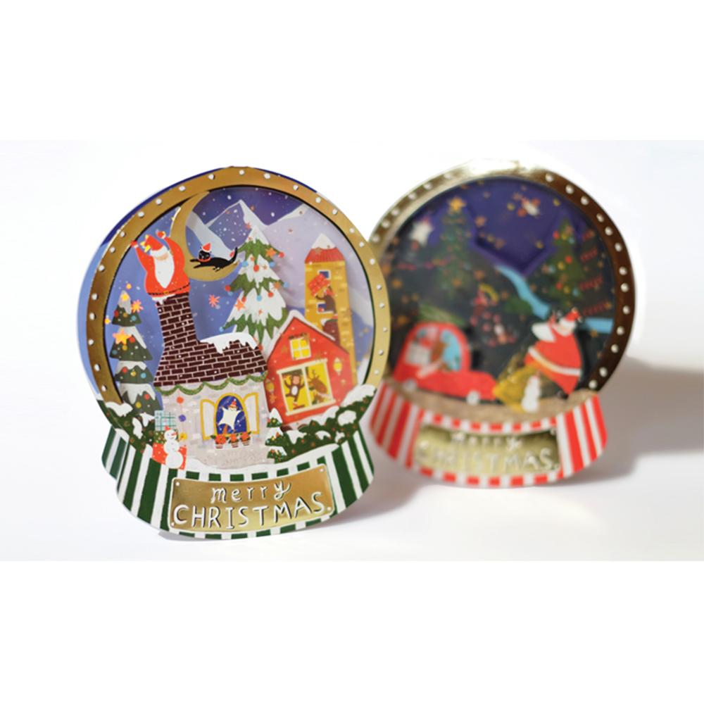 D'Won 3D Christmas Pop-Up Card Christmas Town Ball — front view