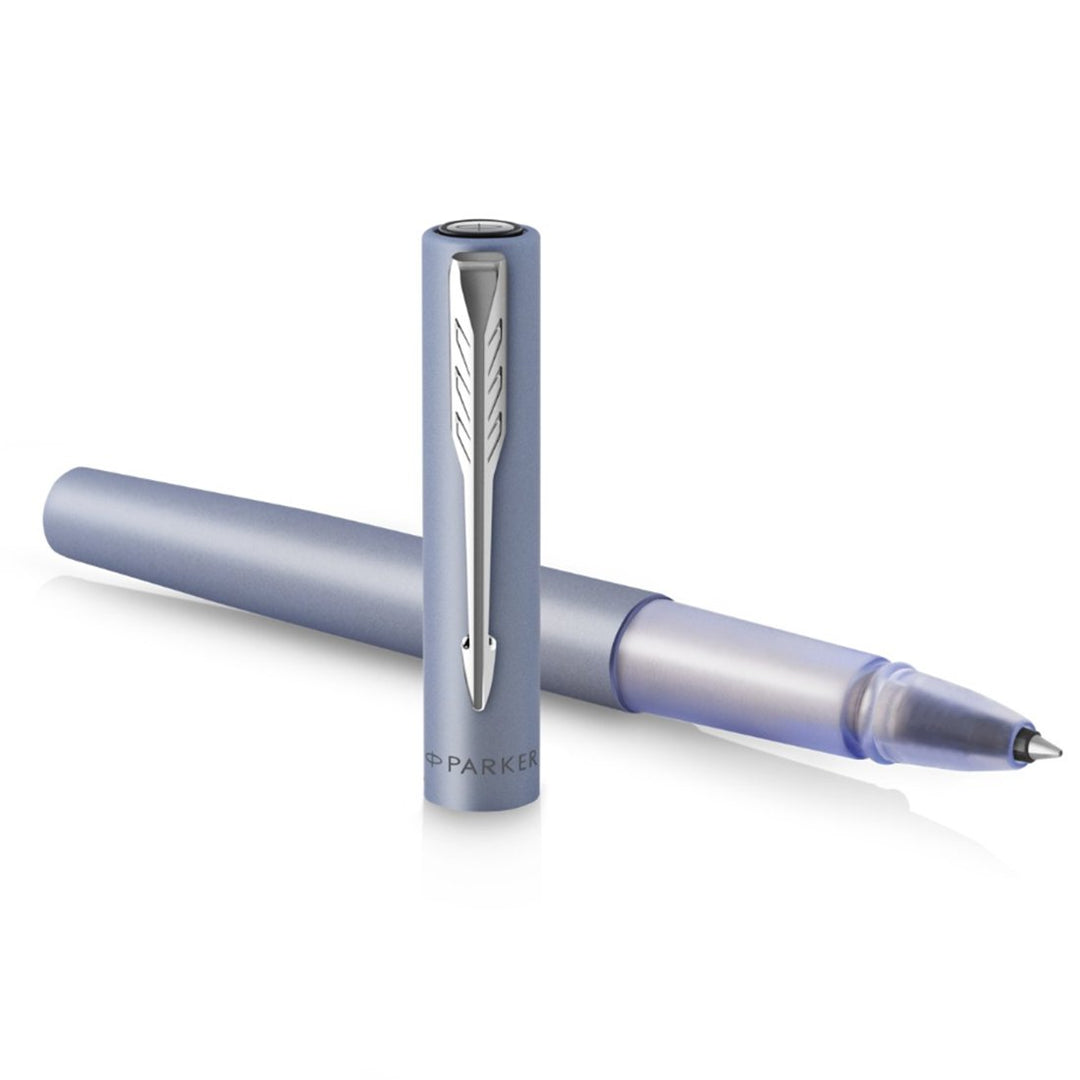 Parker Vector XL Rollerball Pen - Silver — writing at an angle