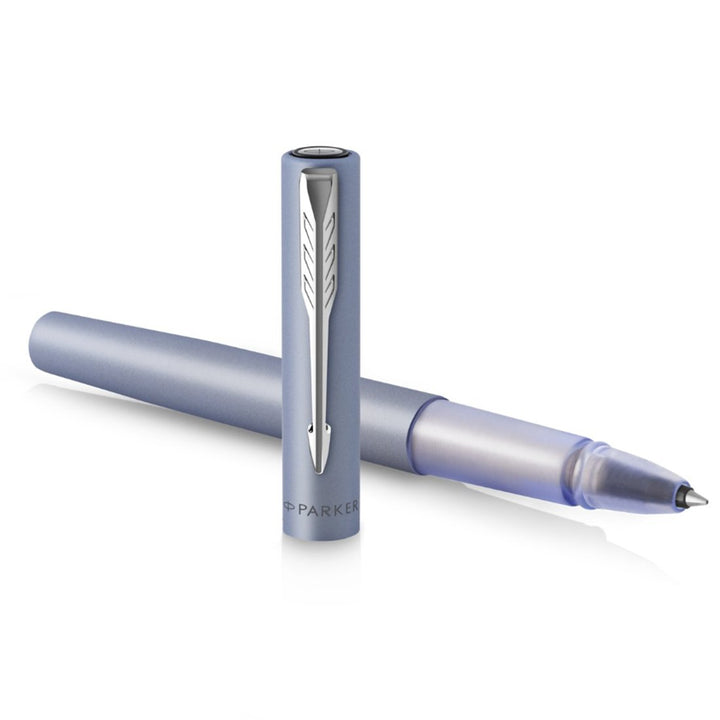Parker Vector XL Rollerball Pen - Silver — writing at an angle