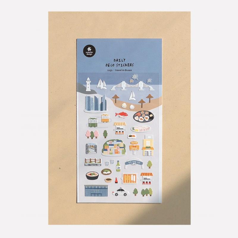 Suatelie Daily Deco Stickers - Travel In Busan — side view