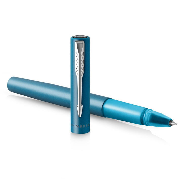 Parker Vector XL Rollerball Pen - Teal — writing at an angle