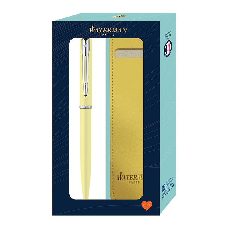 Waterman Allure Ballpoint Pen + Pen Sleeve Gift Set — flat lay