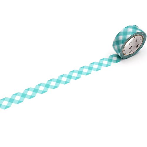 MT Deco Washi Tape - Thick Green Checkered — pattern detail