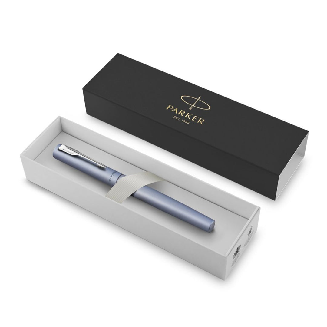 Parker Vector XL Rollerball Pen - Silver — flat lay