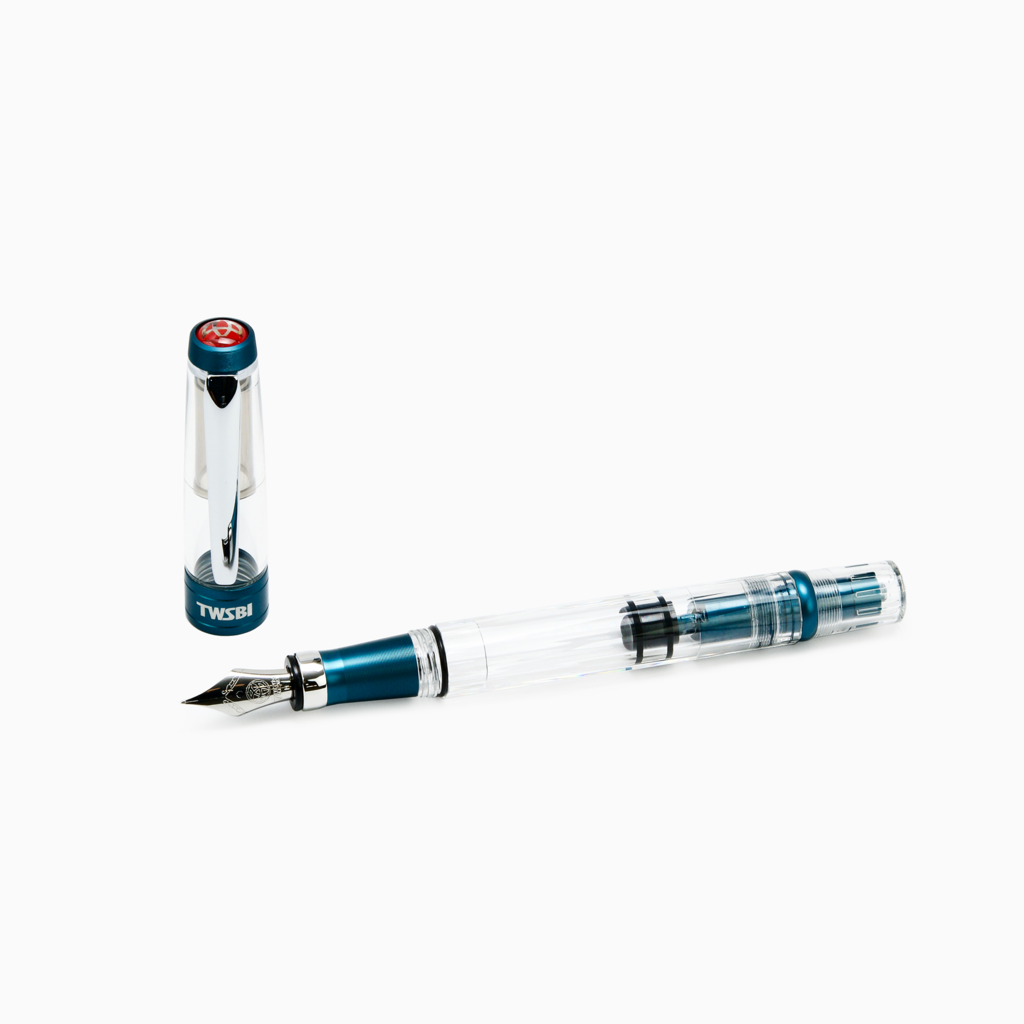 TWSBI Diamond 580 AL R  Fountain Pen - Prussian Blue — flat lay