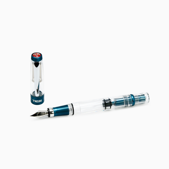 TWSBI Diamond 580 AL R  Fountain Pen - Prussian Blue — flat lay
