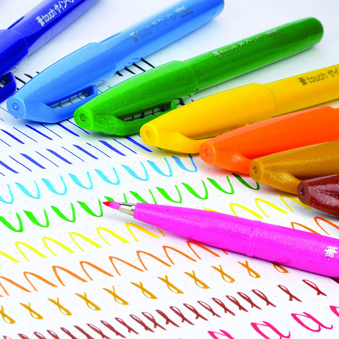 Pentel Touch Brush Sign Pen 12 Pieces Set II — with packaging