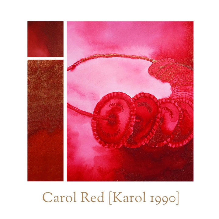 Vinta Inks Holiday Collection 30ml Bottled Ink - Carol Red (Karol 1990) — colour swatch on paper