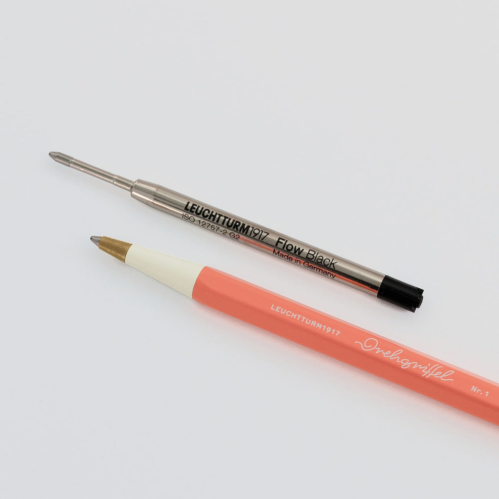 Leuchtturm1917 Drehgriffel Nr. 1 Refill Pack of 2 Black — uncapped with cap posted