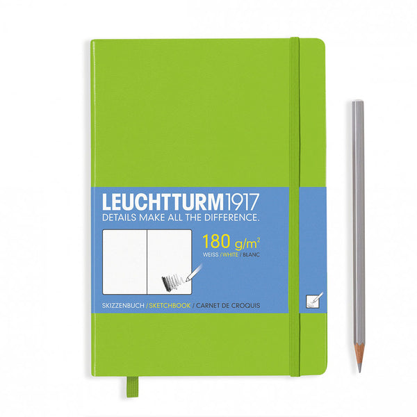 Leuchtturm1917 Hardcover A5 Medium Sketchbook Lime — front cover