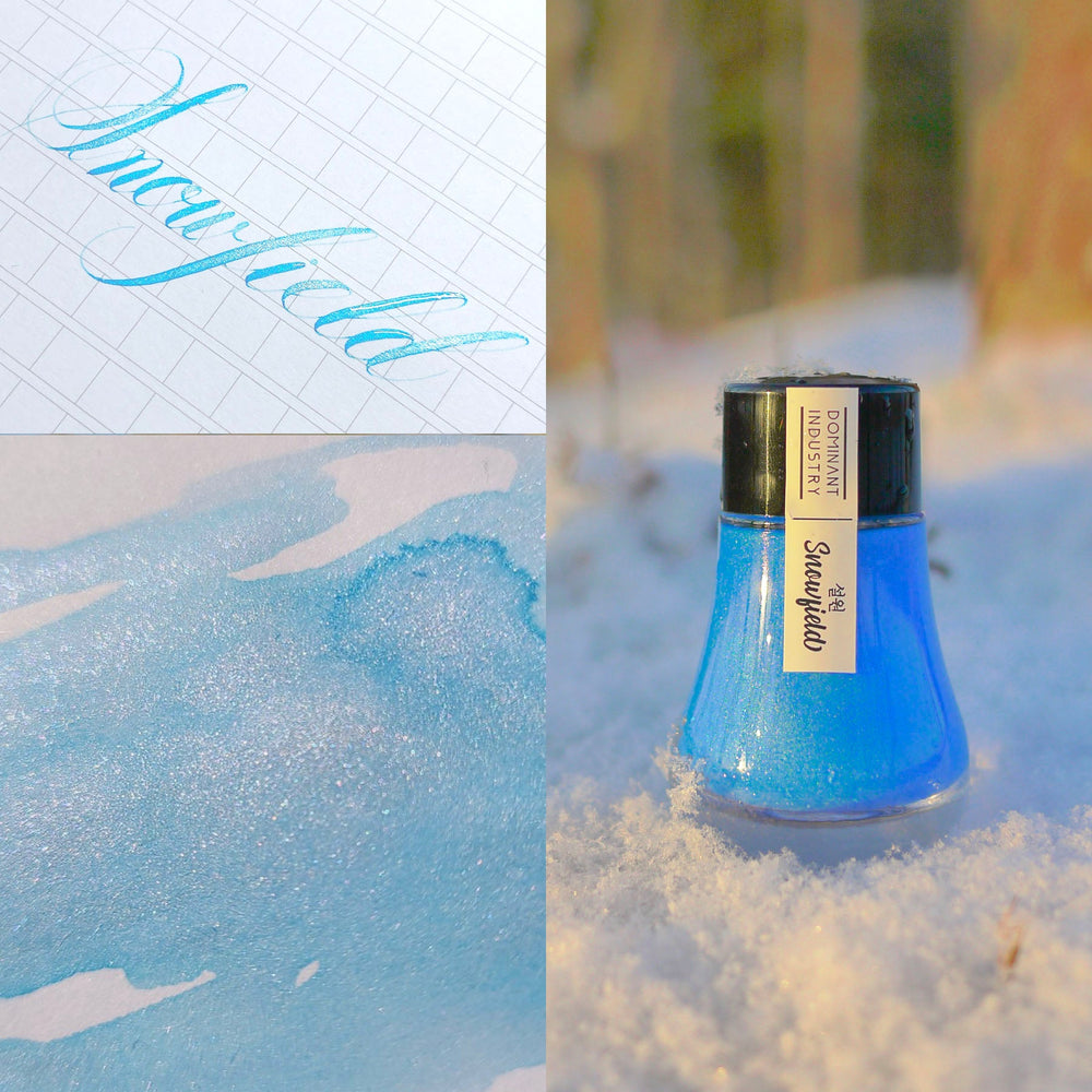 Dominant Industry Pearl 25ml Ink Bottle Snowfield 021 — bottle at angle