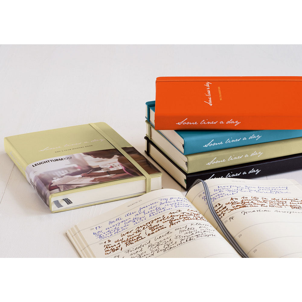 Leuchtturm1917 Some Lines A Day A5 Medium Hardcover Notebook - Black — flat lay
